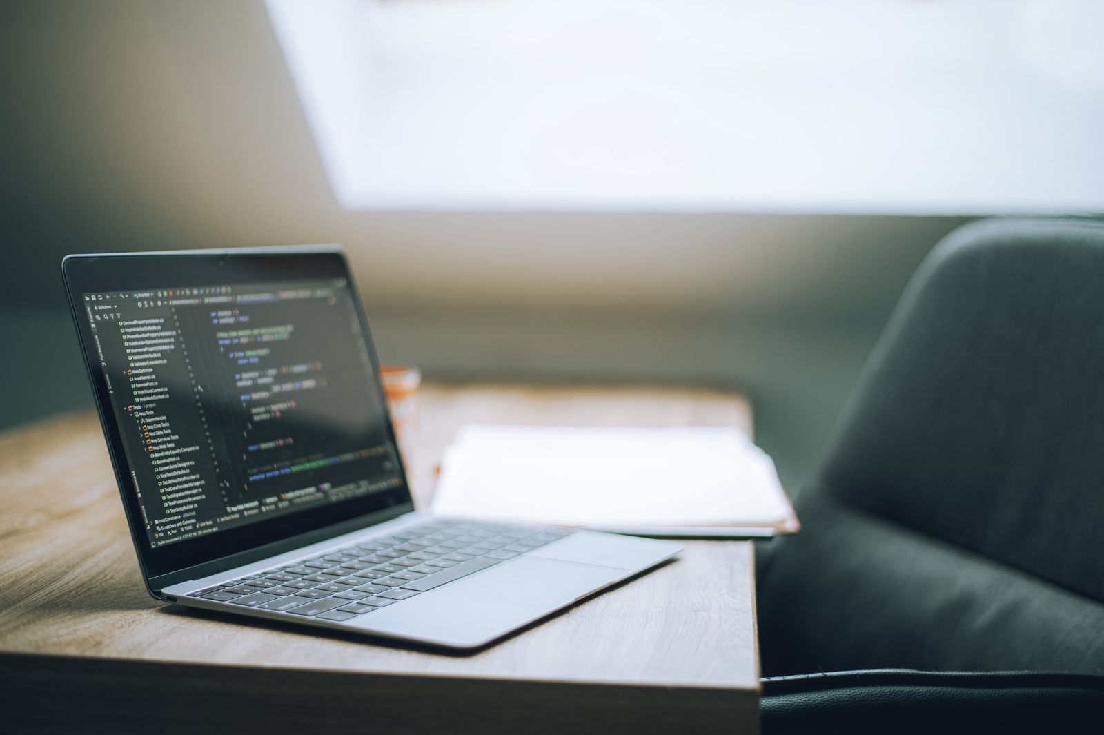 Laptop displaying WordPress website development code